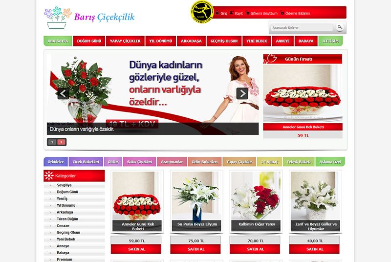 Alanya Web Tasarım - Barış çiçekçilik Alanya