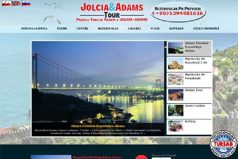 Alanya Web Tasarım - Jolcia & Adams Tour