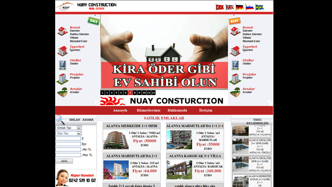 Alanya Web Tasarım - Nuay Emlak Real Estate